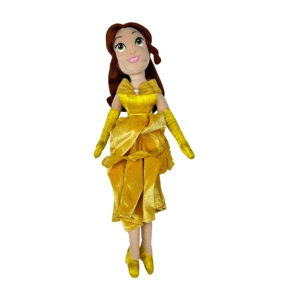 Disney Beauty And The Beast Belle Plush Doll - 10" Soft Velvety Bean Bag Sitting Doll